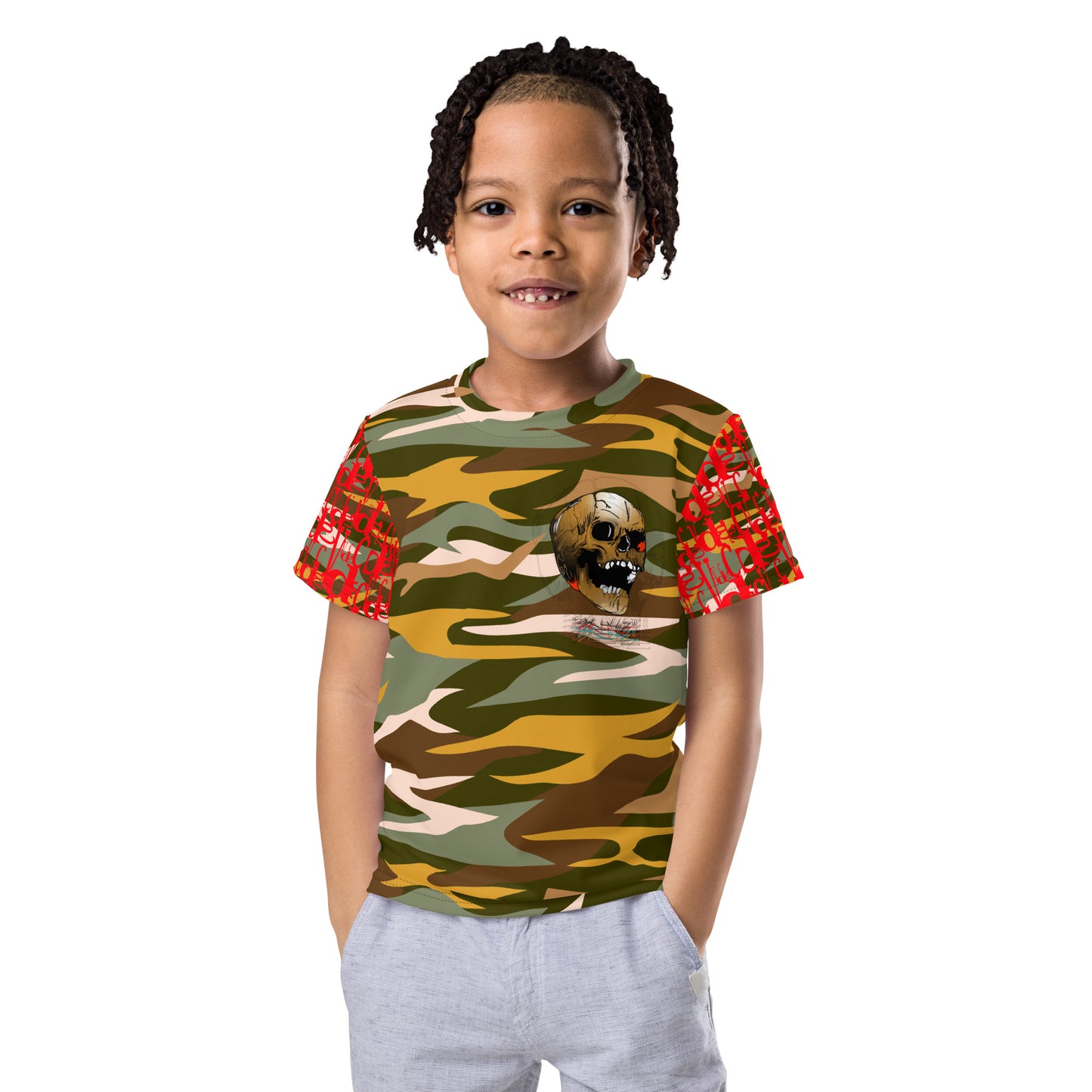 V.OR Glitchy CAMO Kids crew neck t-shirt