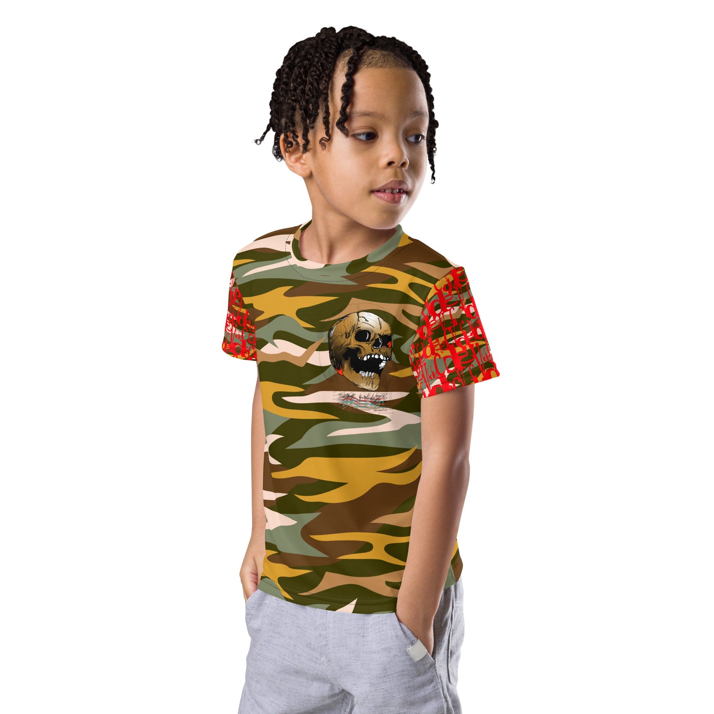 V.OR Glitchy CAMO Kids crew neck t-shirt