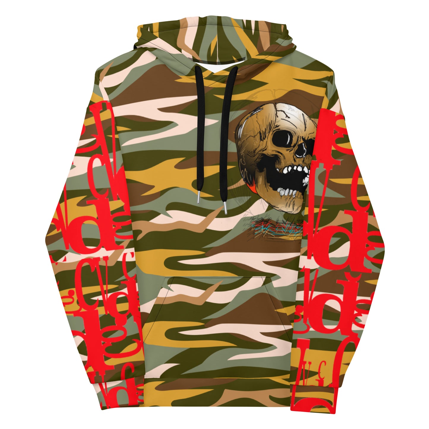 Glitchy Skulls Camo Unisex Hoodie