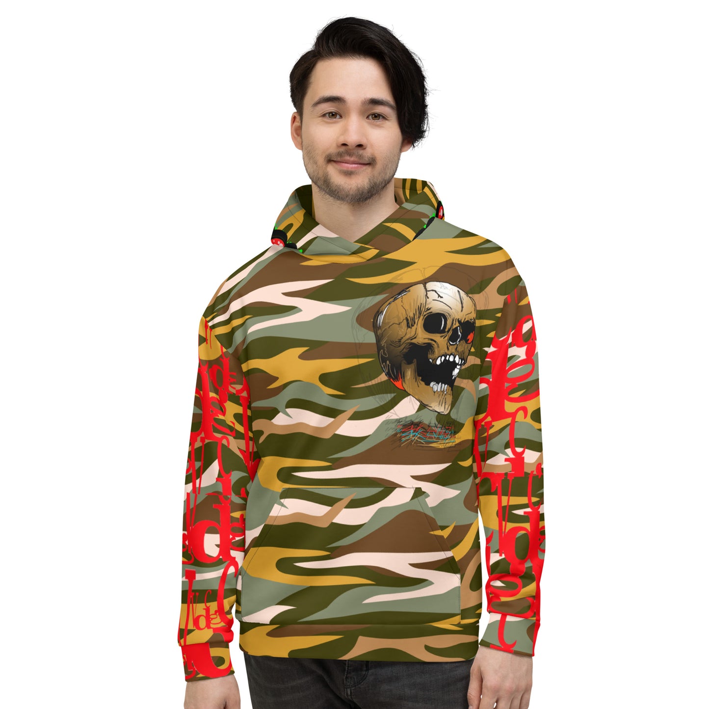 Glitchy Skulls Camo Unisex Hoodie