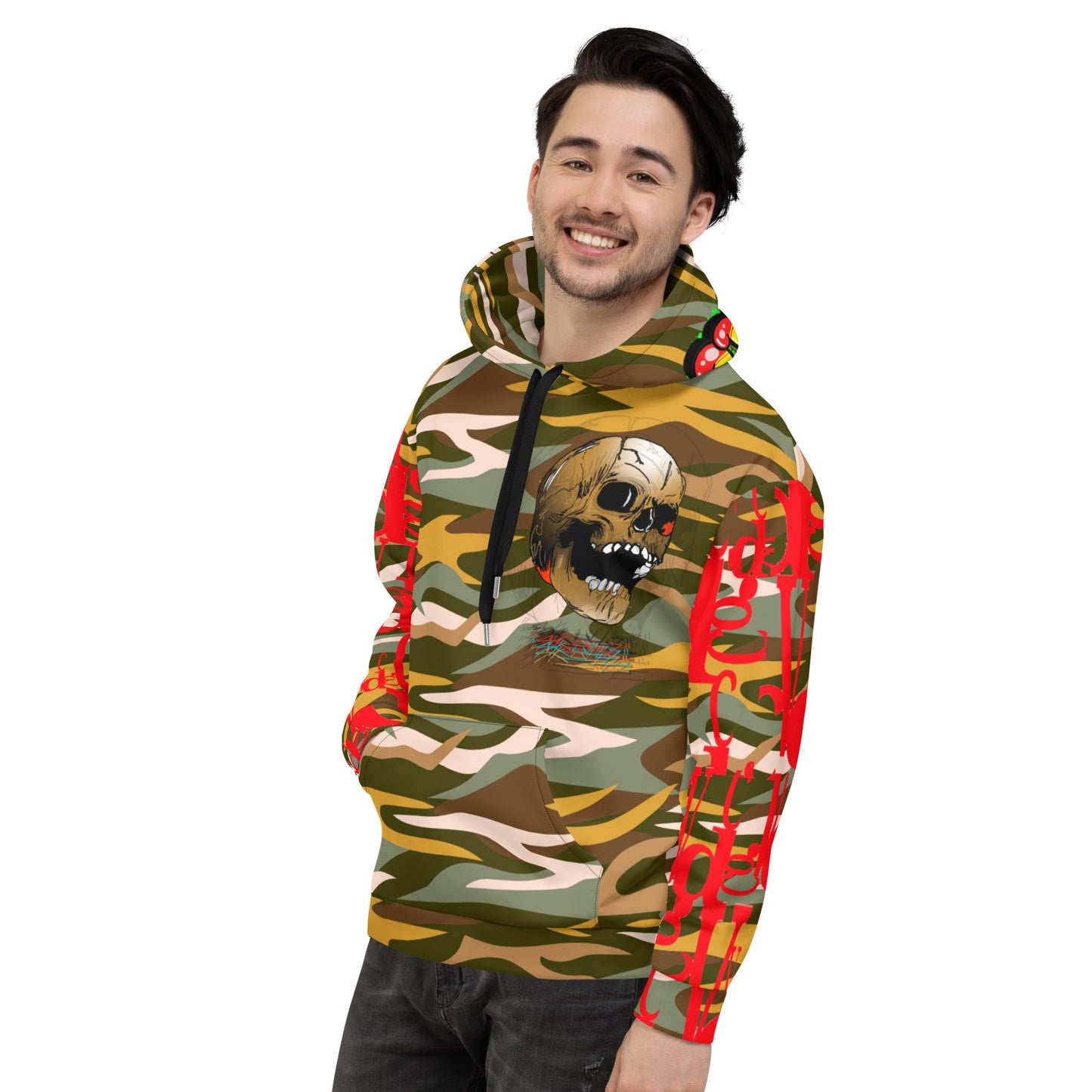Glitchy Skulls Camo Unisex Hoodie