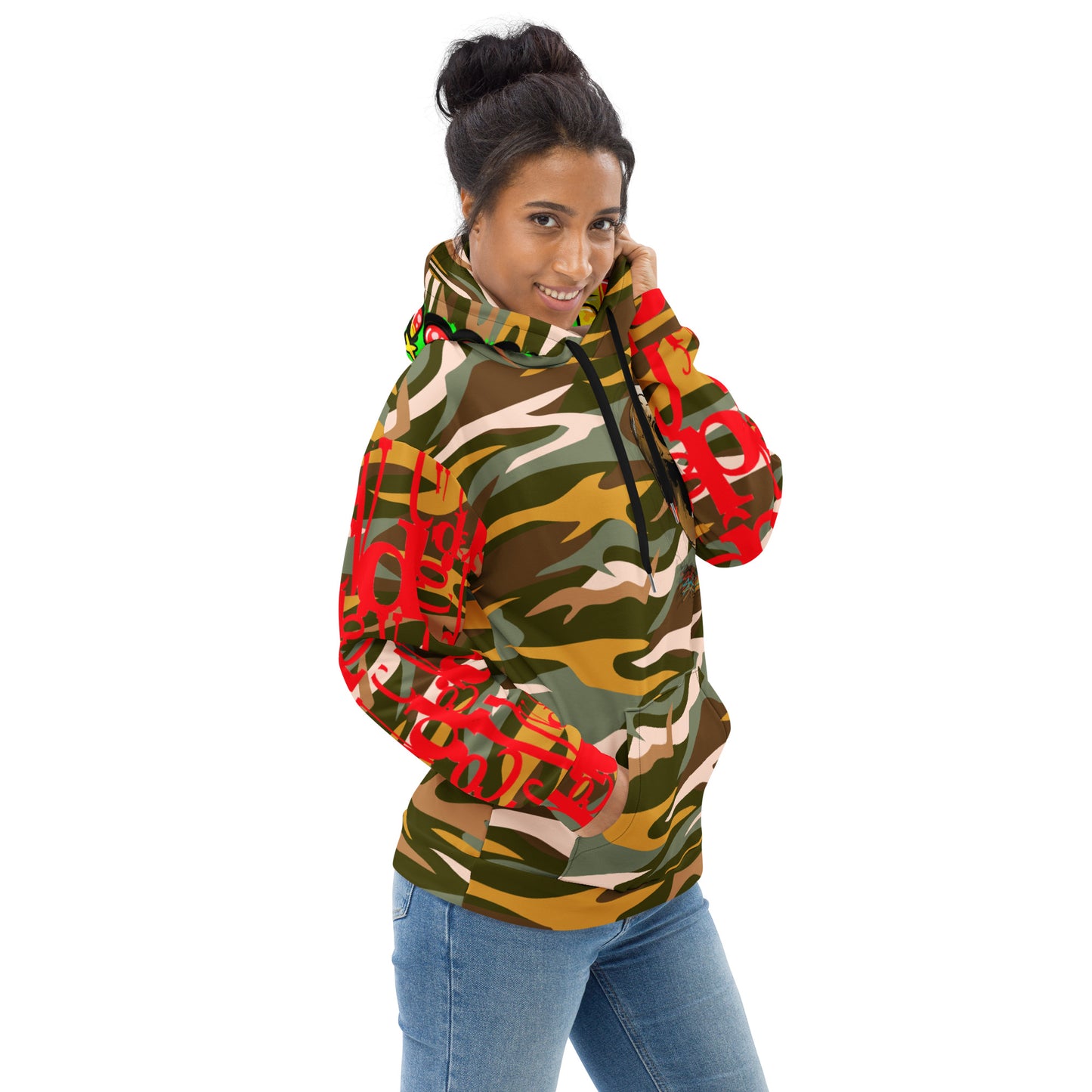 Glitchy Skulls Camo Unisex Hoodie