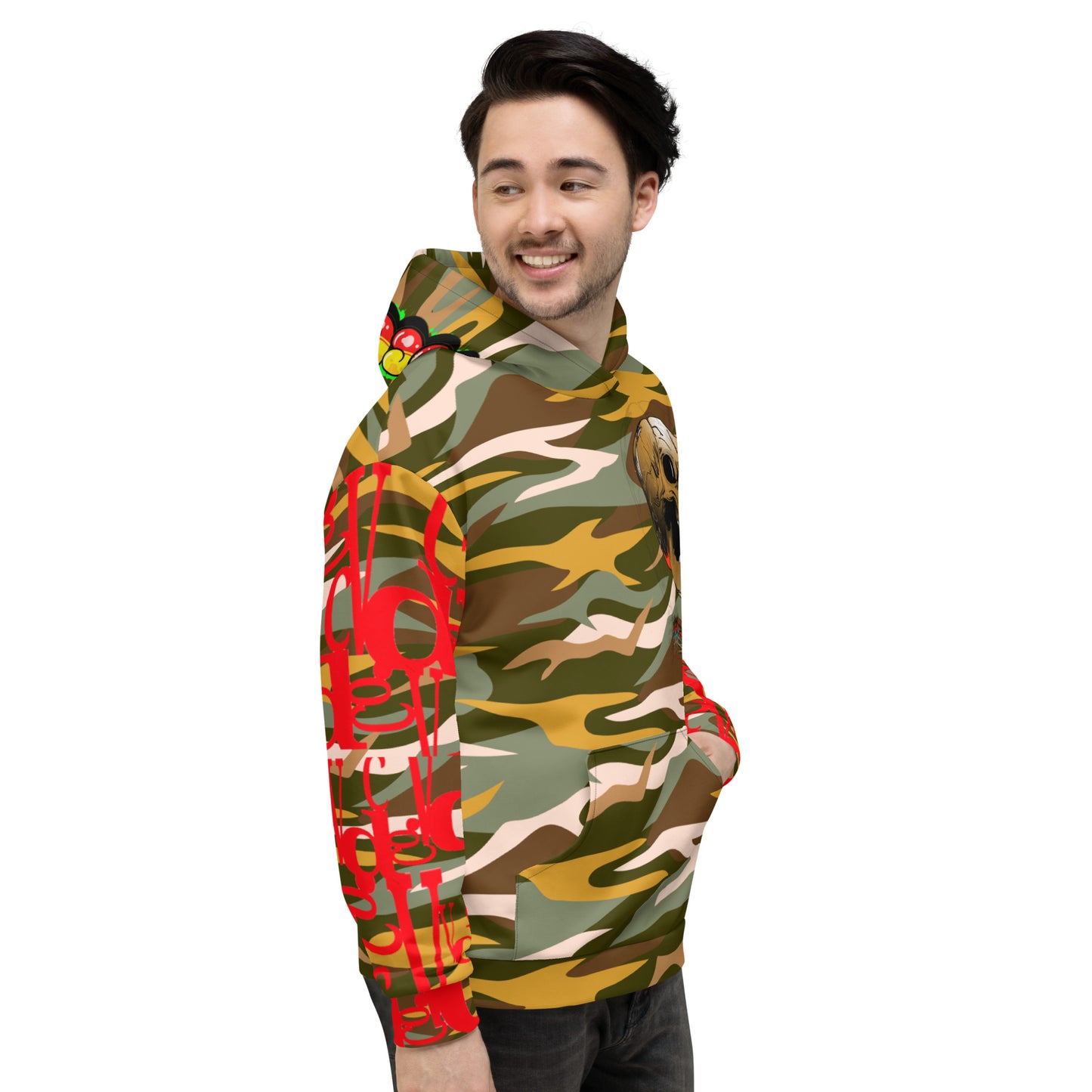 Glitchy Skulls Camo Unisex Hoodie