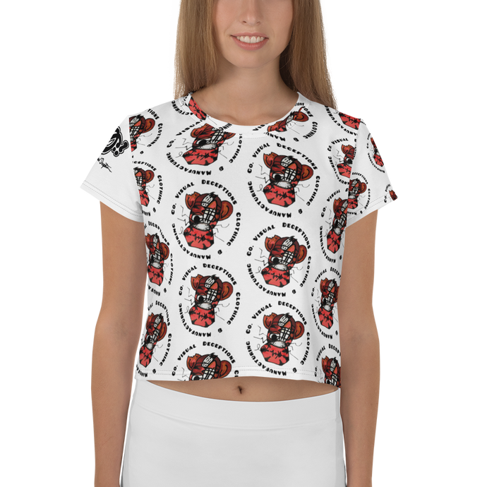 Le Tigger Grid Print Crop Tee